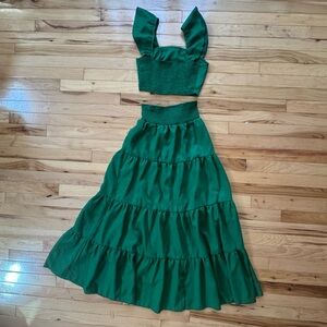 Crop top Tiered Maxi Skirt ladies size 2